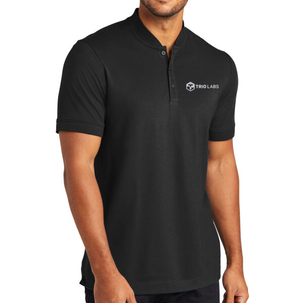Trio Labs Embroidered - Stretch Pique Henley Thumbnail